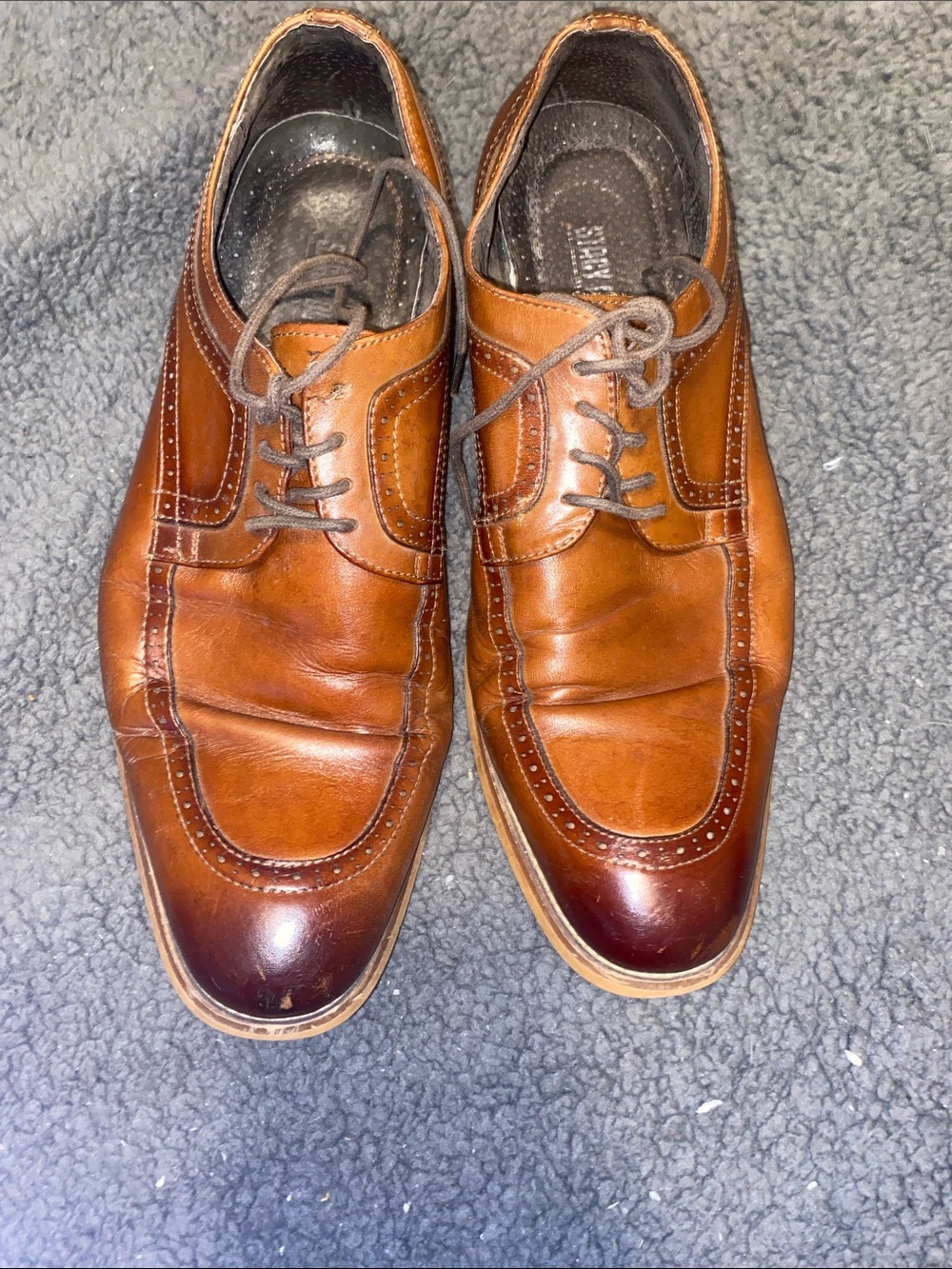 Stacy Adams Two-Tone Brown Leather Oxfords
